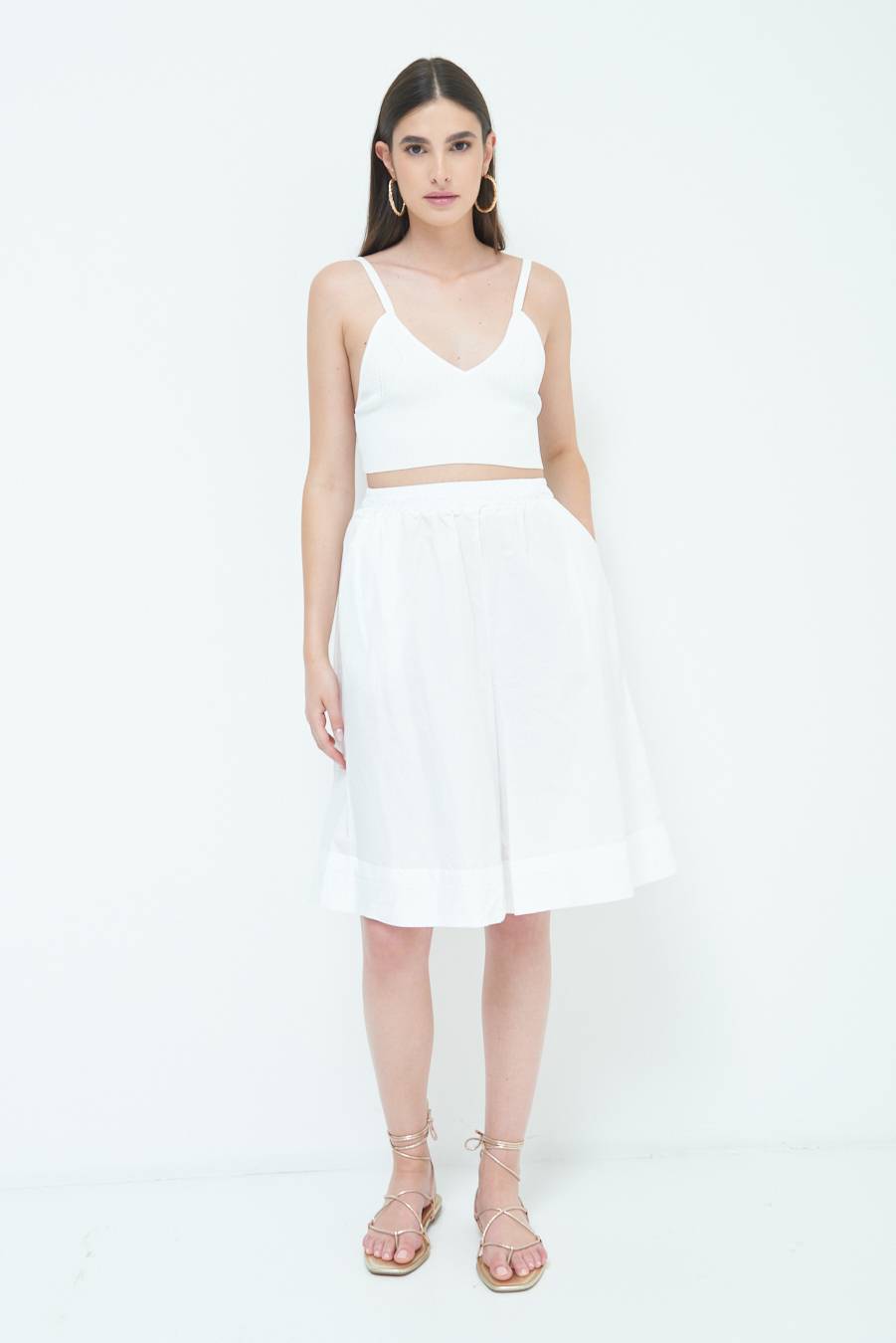 Kikisix PANTALONE CROP CON RISVOLTO BURRO Lightning offer