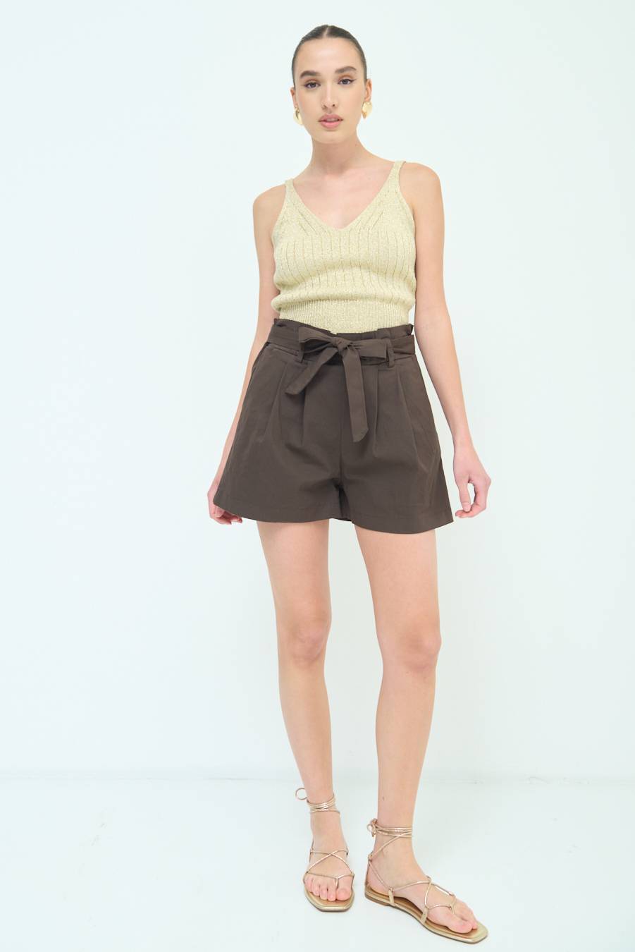 Kikisix SHORT CON CINTURA FASCIA MORO