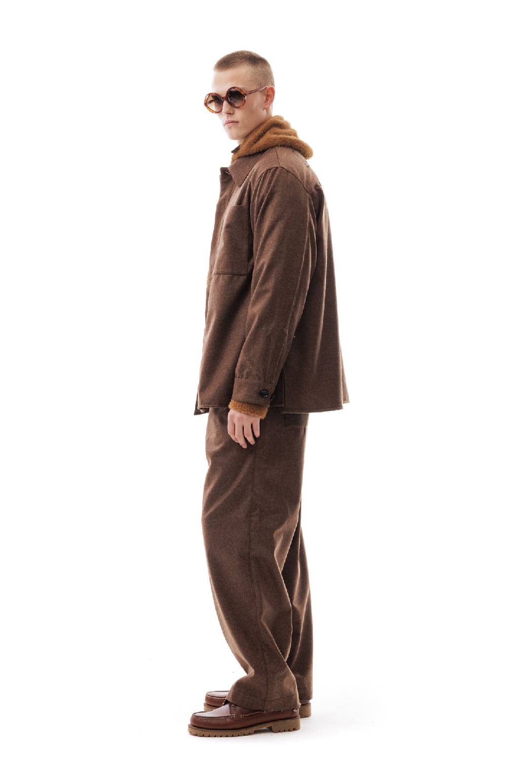 Lc23 WR Wool Overshirt Brown Negozi Online