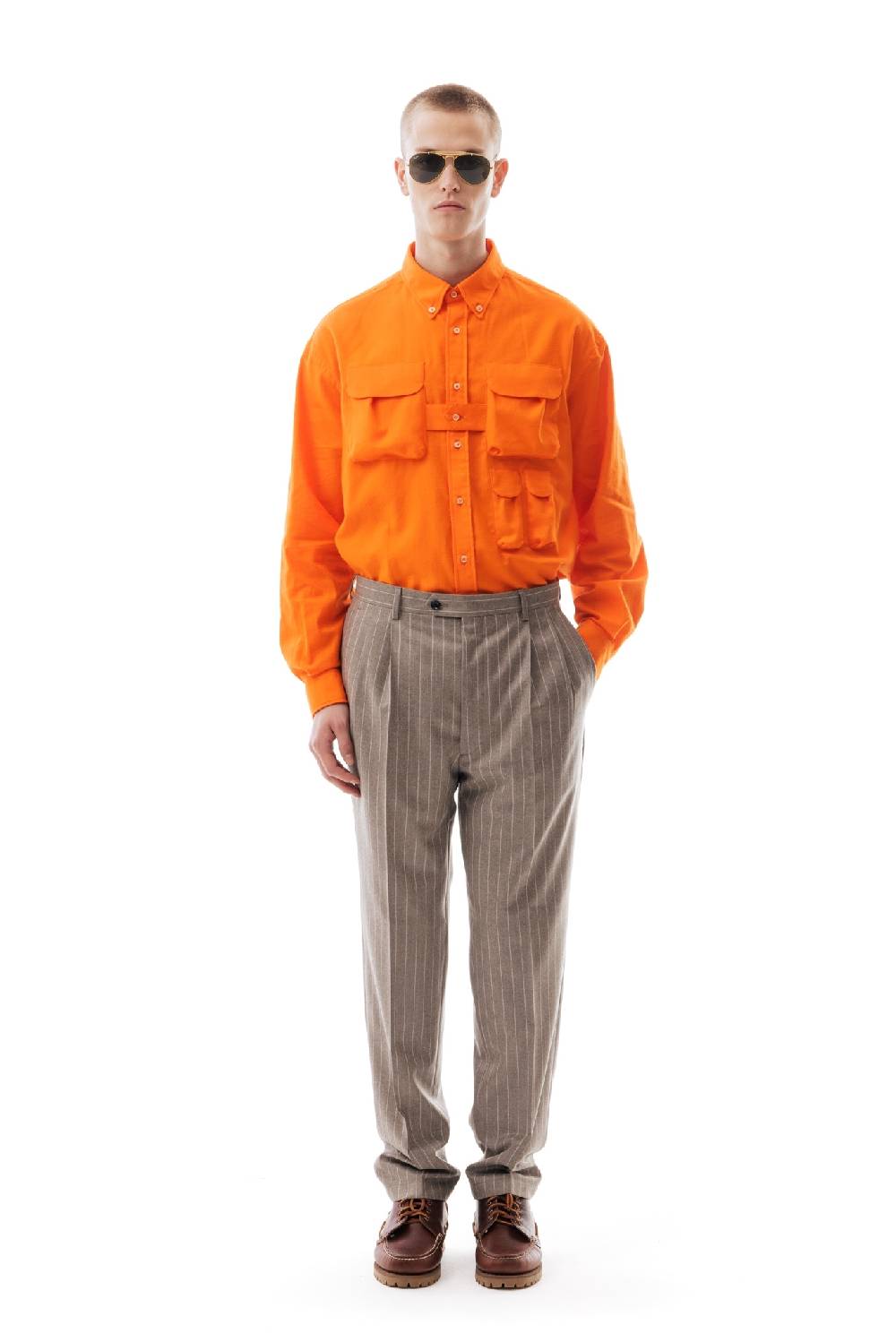 Lc23 Flannel Multipocket Shirt Orange