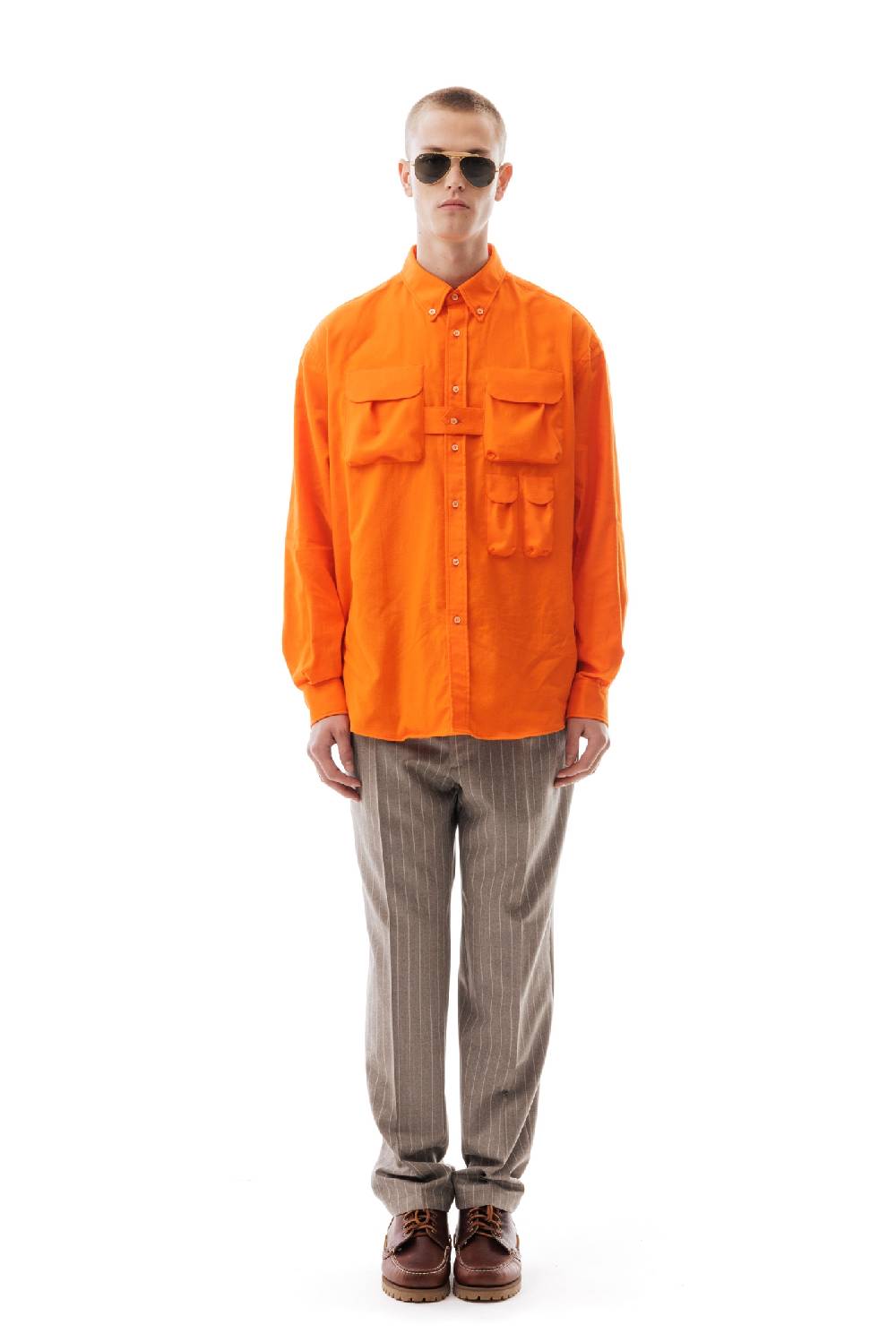 Lc23 Flannel Multipocket Shirt Orange Shopping Online