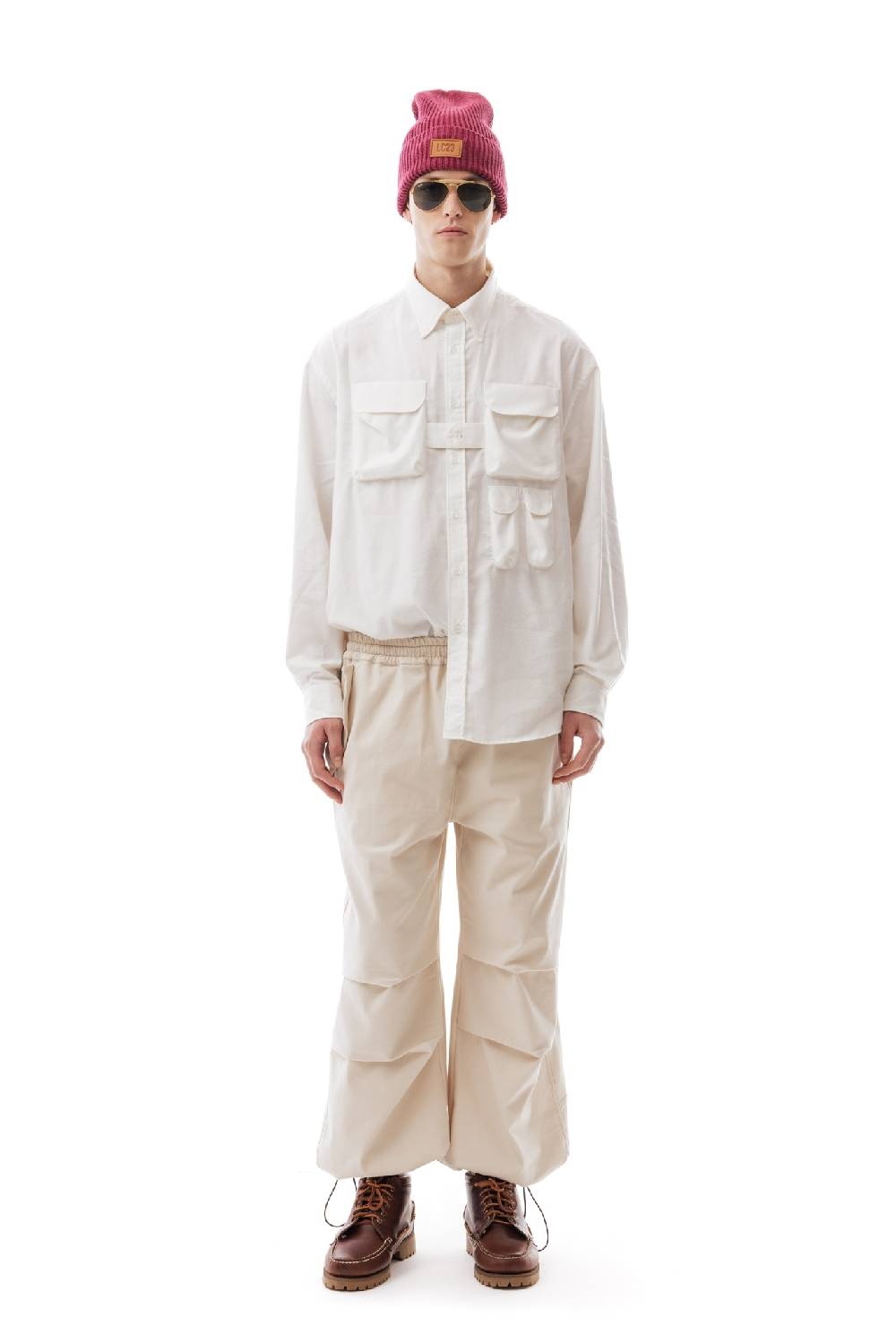 Lc23 Flannel Multipocket Shirt Cream