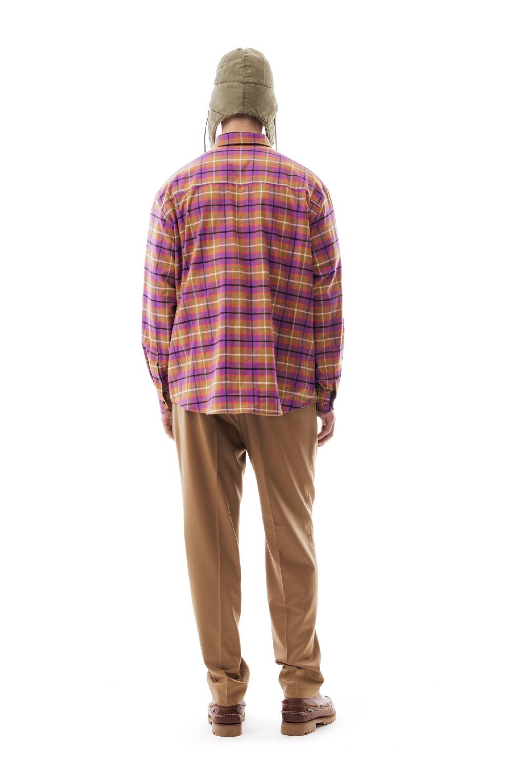 Lc23 Flannel Check Shirt Camel/Purple Sottocosto