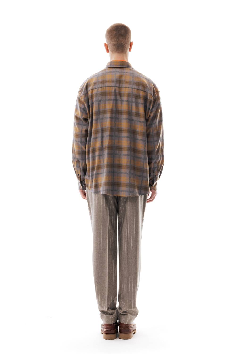 Lc23 Flannel Check Shirt Grey/Camel Convenienza