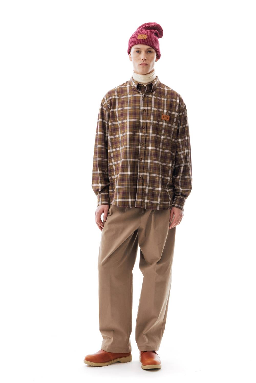 Lc23 Flannel Check Shirt Army Green