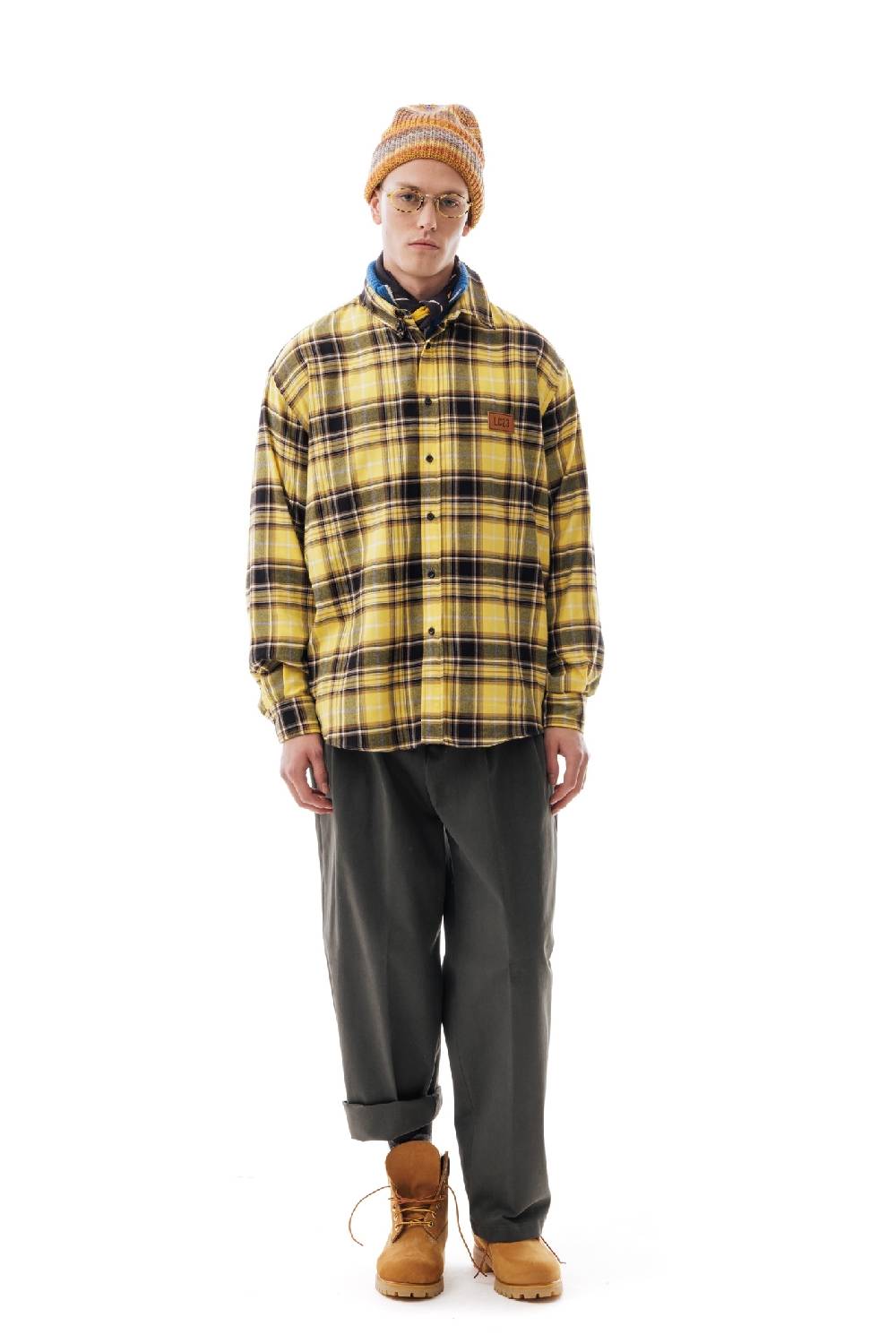 Lc23 Flannel Check Shirt Yellow/Grey
