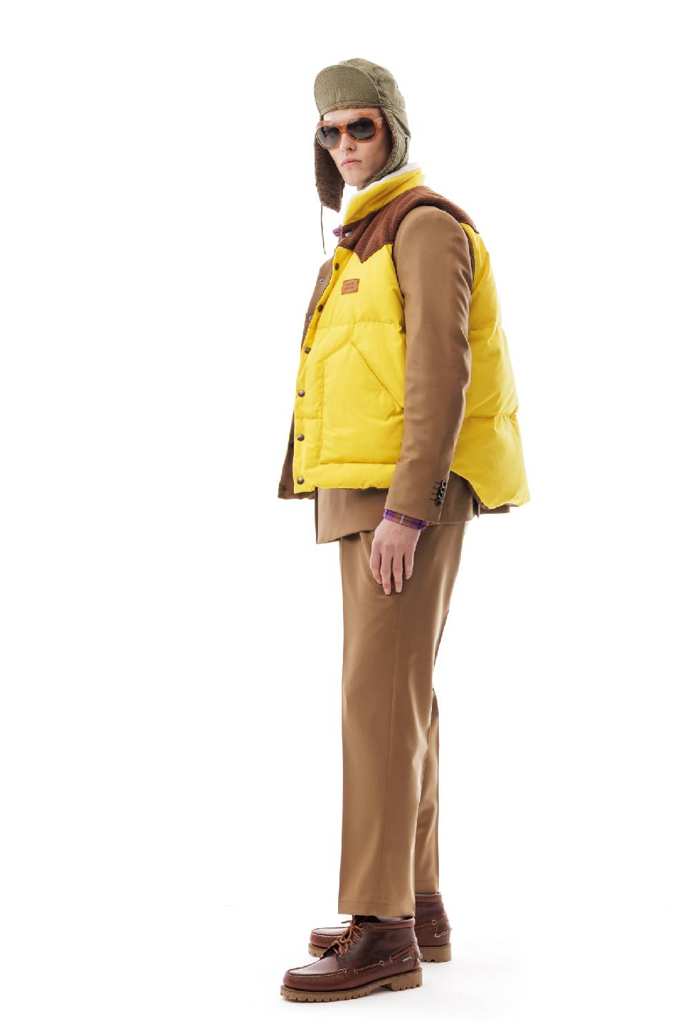 Lc23 Paneled Down Vest Yellow Economico