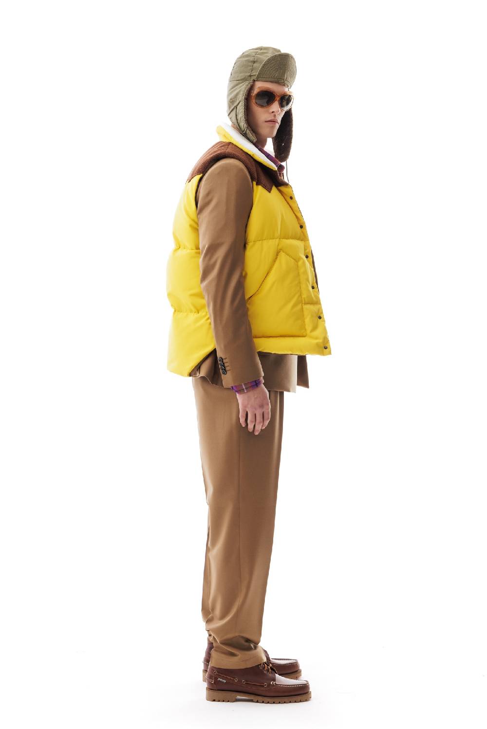 Lc23 Paneled Down Vest Yellow Economico