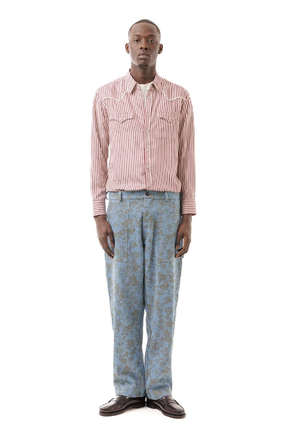 Lc23 Stripes Western Shirt Bordeaux