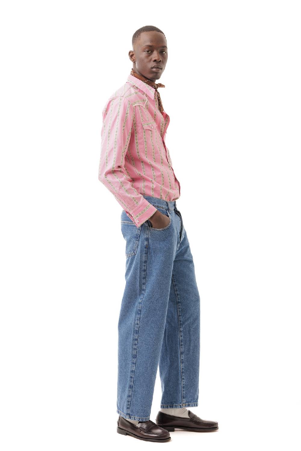 Lc23 Stripes&Flowers Western Shirt Pink In Saldo