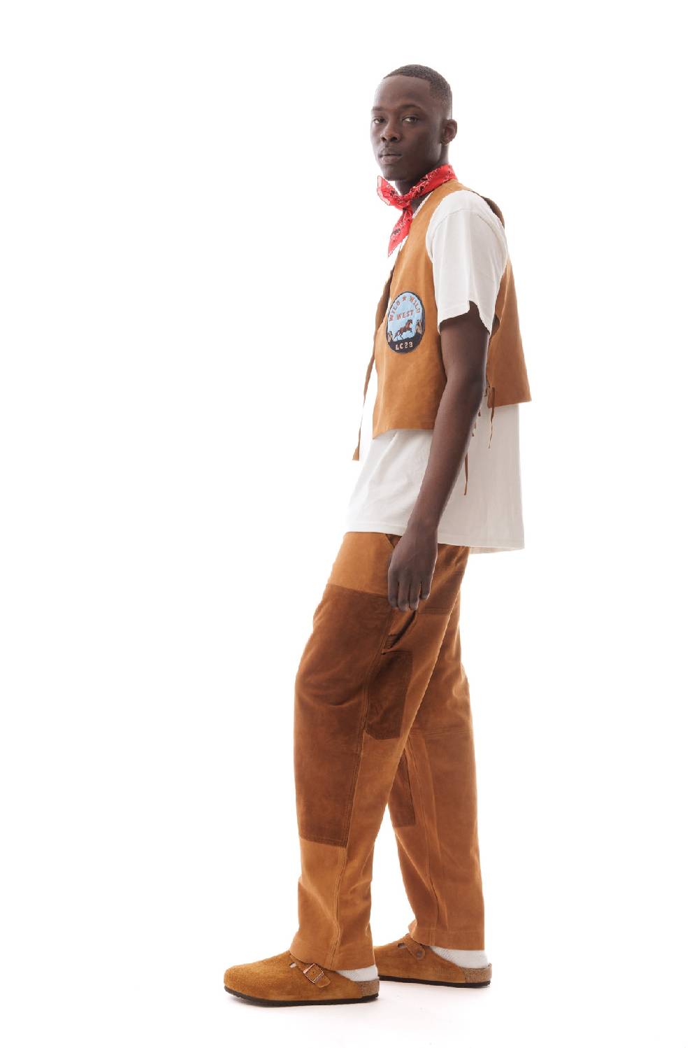 Lc23 Multipatch Suede Vest Camel Sconto di tempo limitato