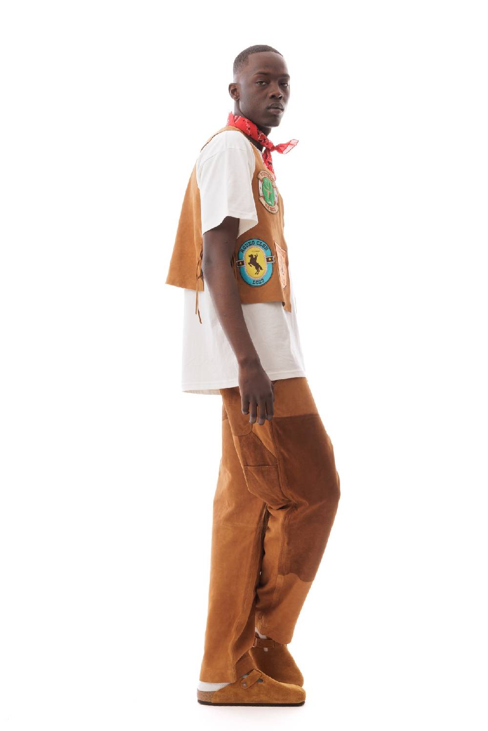 Lc23 Multipatch Suede Vest Camel Sconto di tempo limitato