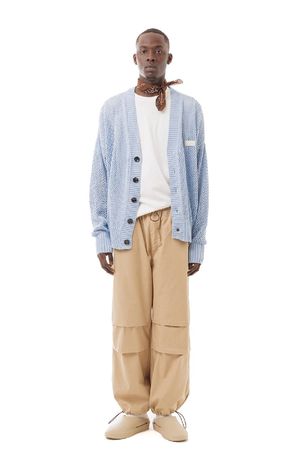 Lc23 Perforated Cardigan Pale Blue