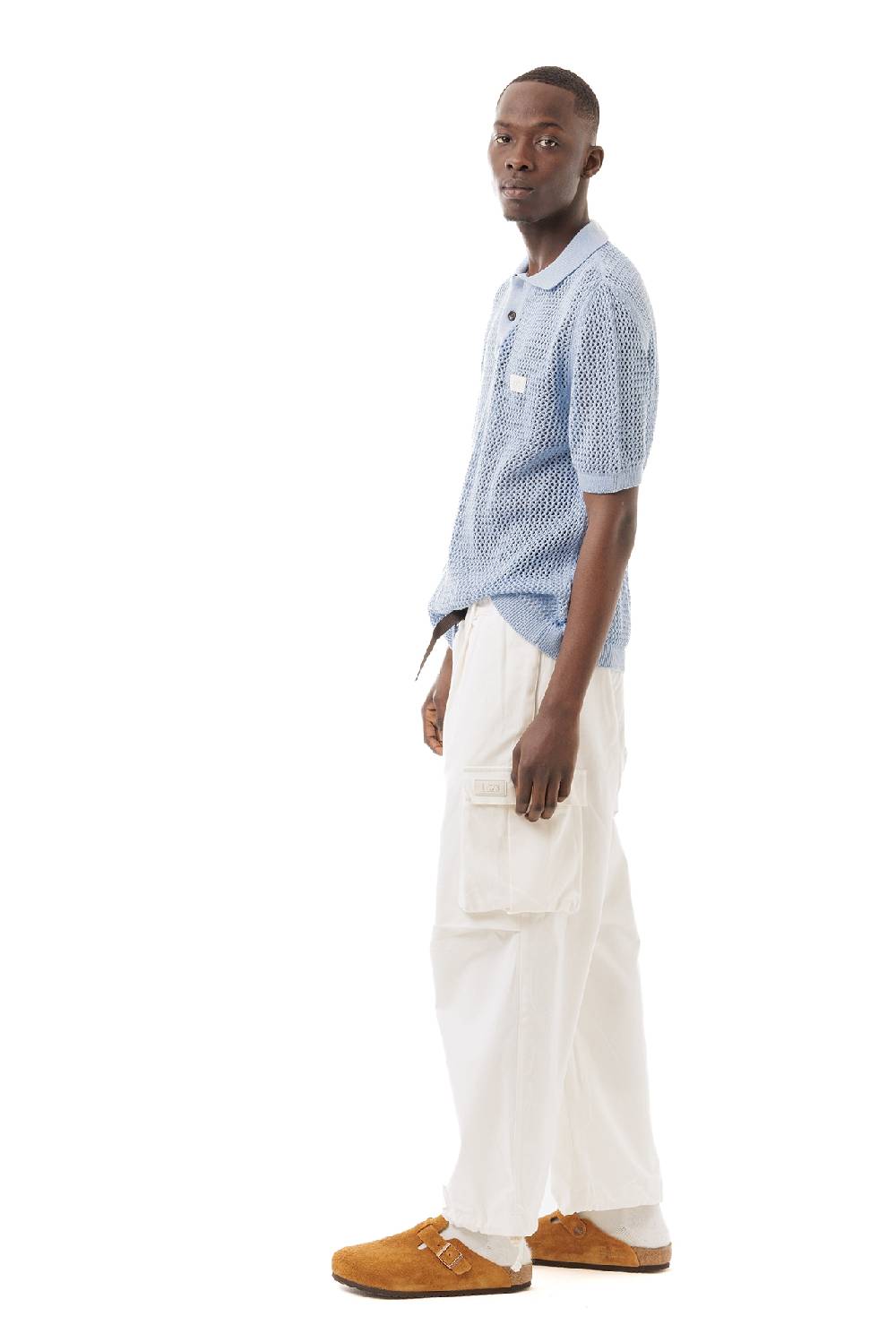 Lc23 Perforated Polo Pale Blue Online Outlet