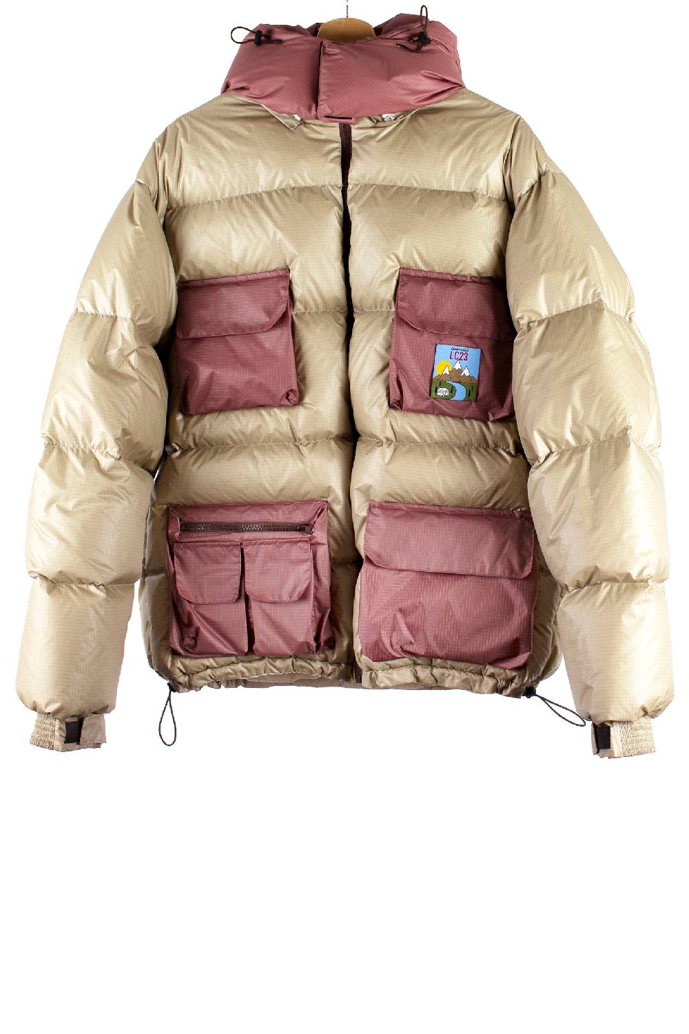 Lc23 Multipocket Down Jacket Beige/Pink Liquidazione