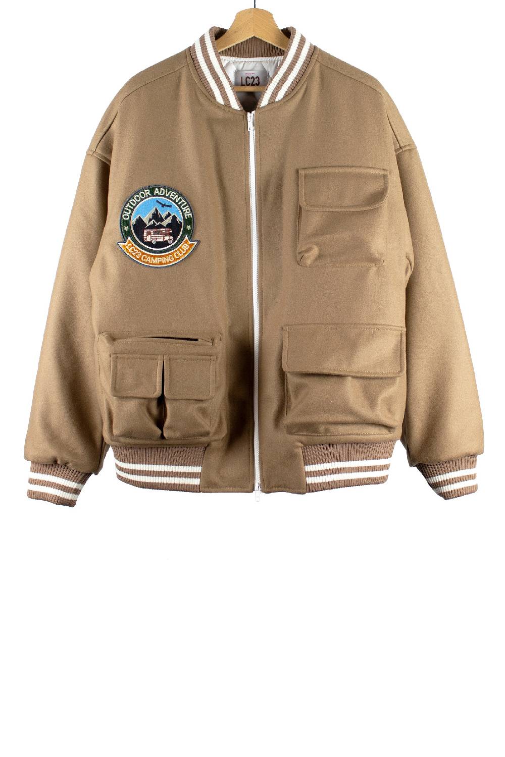 Lc23 Multipocket Varsity jacket Camel Offerte speciali