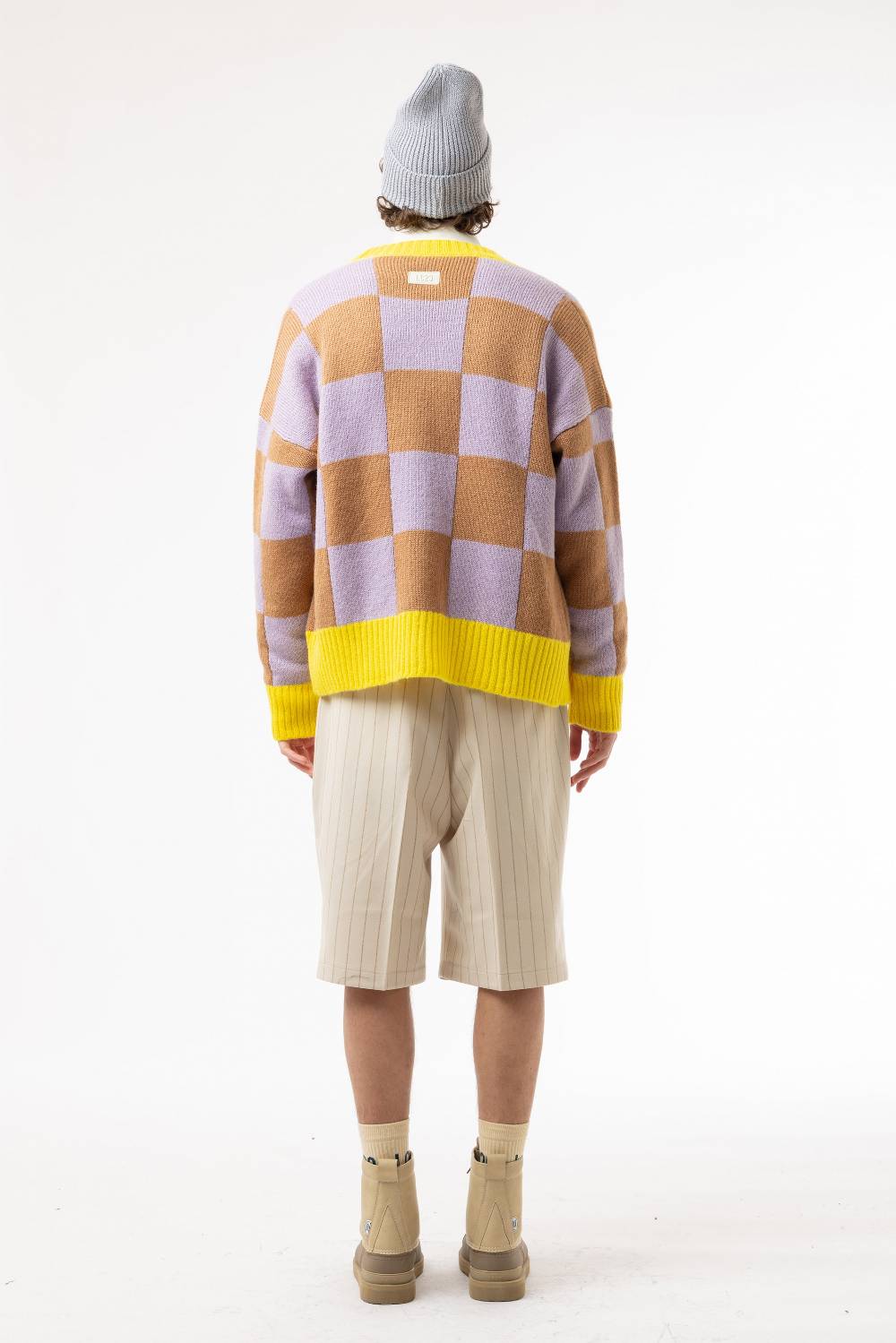 Lc23 Checkered Cardigan Lille/Yellow/Camel Super Saving Price