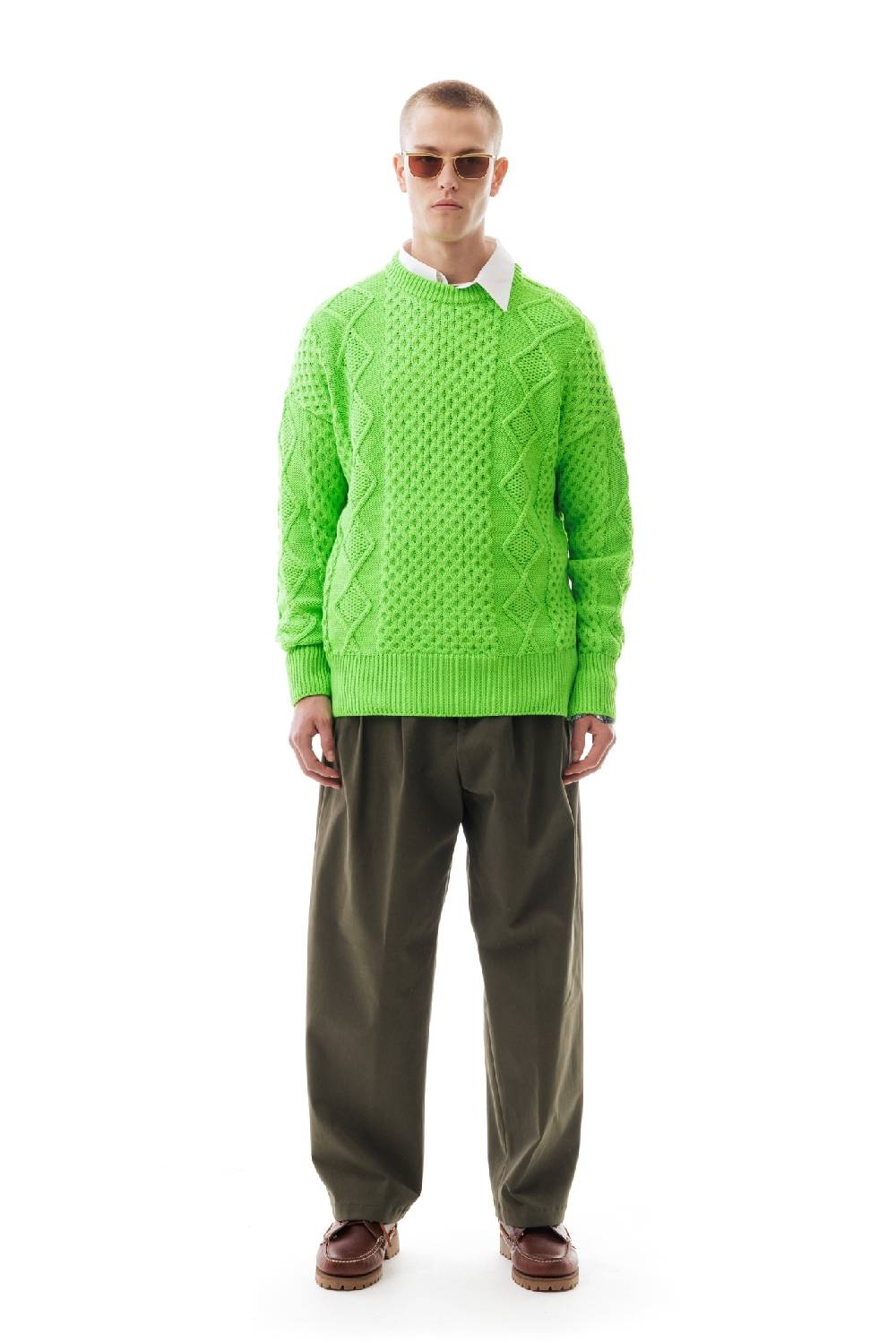 Lc23 Irish Knit Sweater Green