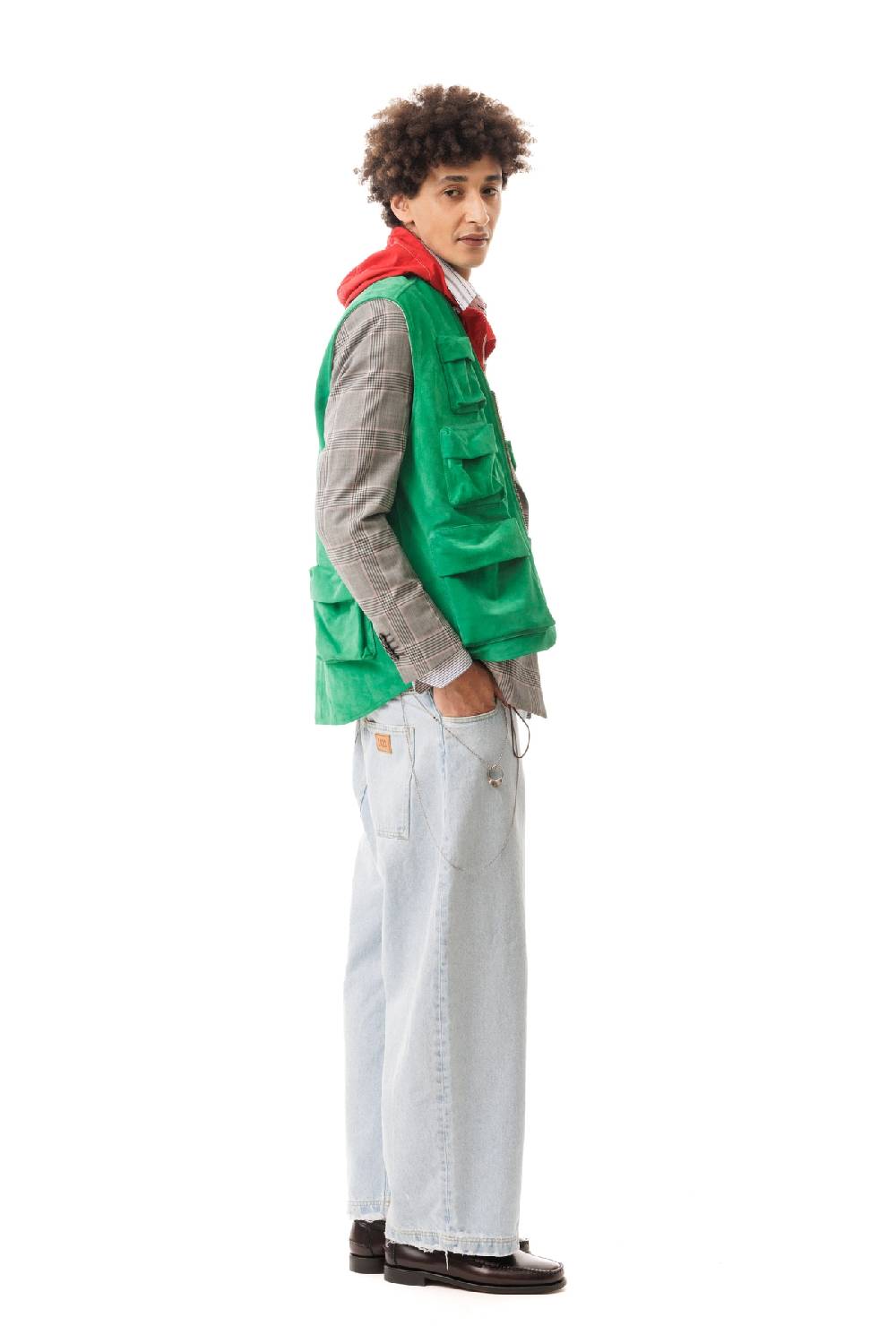 Lc23 Multipocket Suede Vest Green Italia