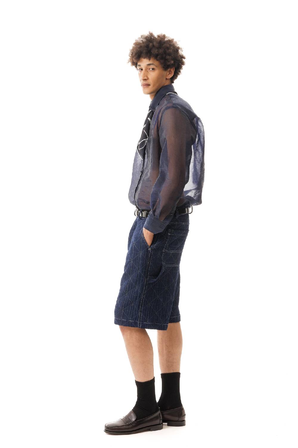 Lc23 Organza Nylon Shirt Navy Promozione