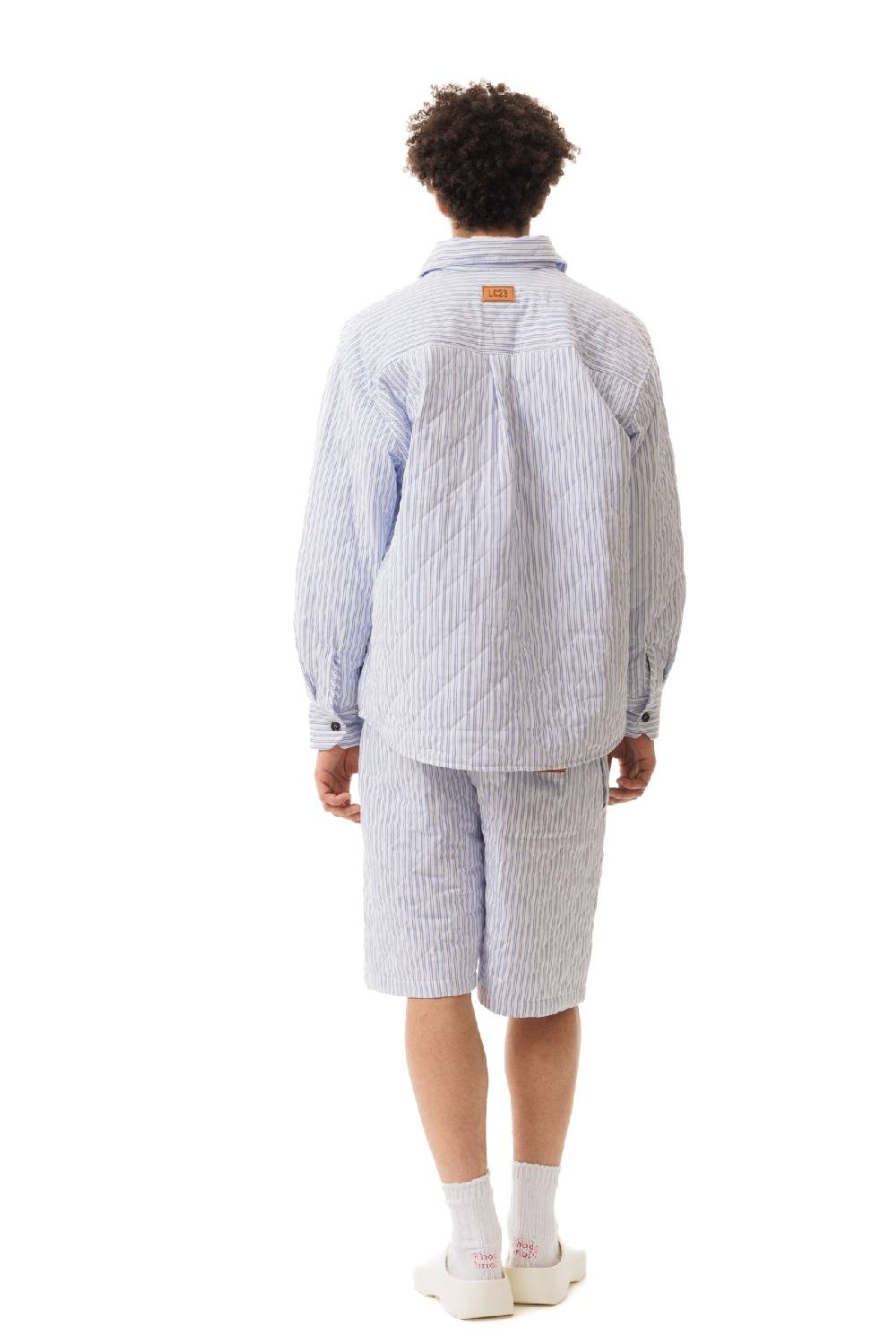 Lc23 Quilted Popeline Overshirt White-Blue Pezzi Unici