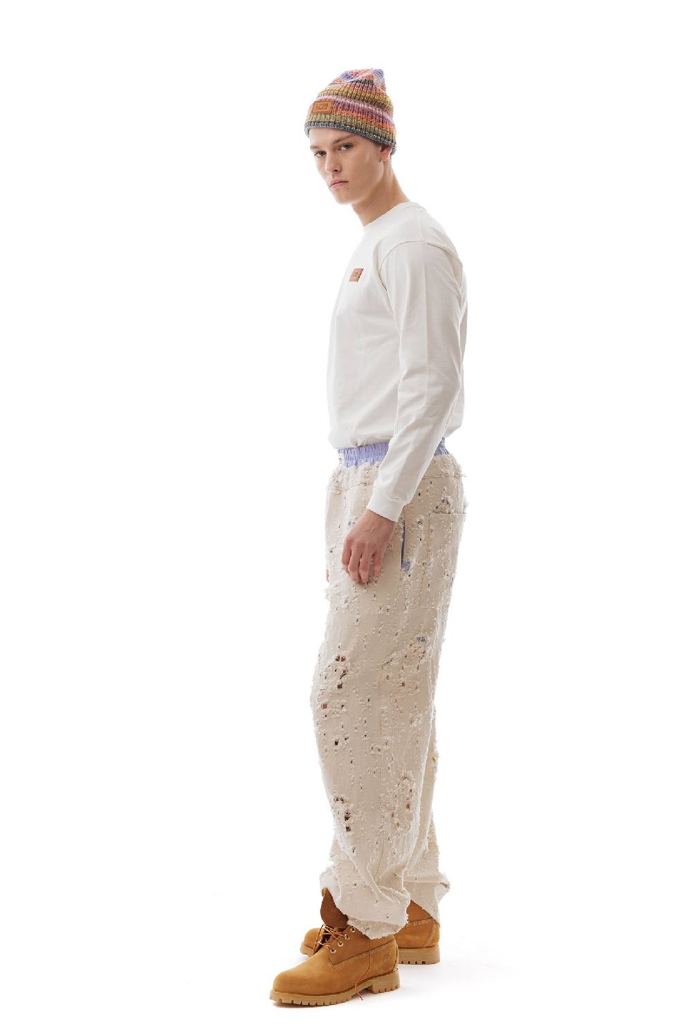 Lc23 Ripped Denim Pants Cream Shopping Online