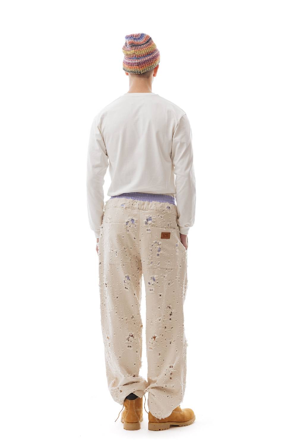 Lc23 Ripped Denim Pants Cream Shopping Online