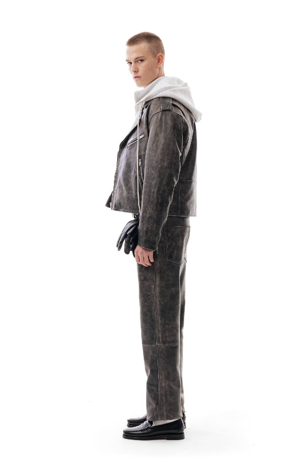 Lc23 Leather Biker Jacket In Vendita