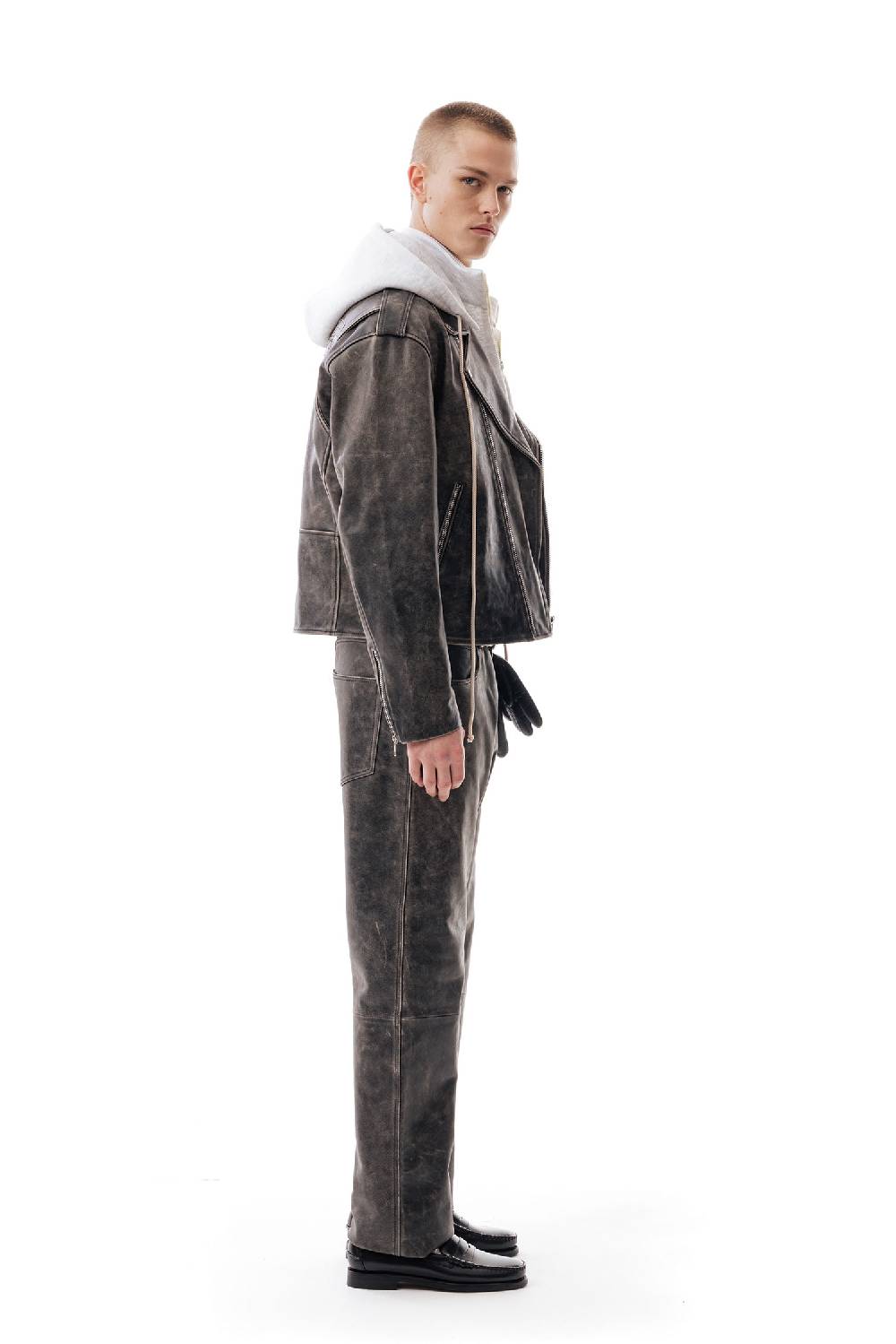 Lc23 Leather Biker Jacket In Vendita