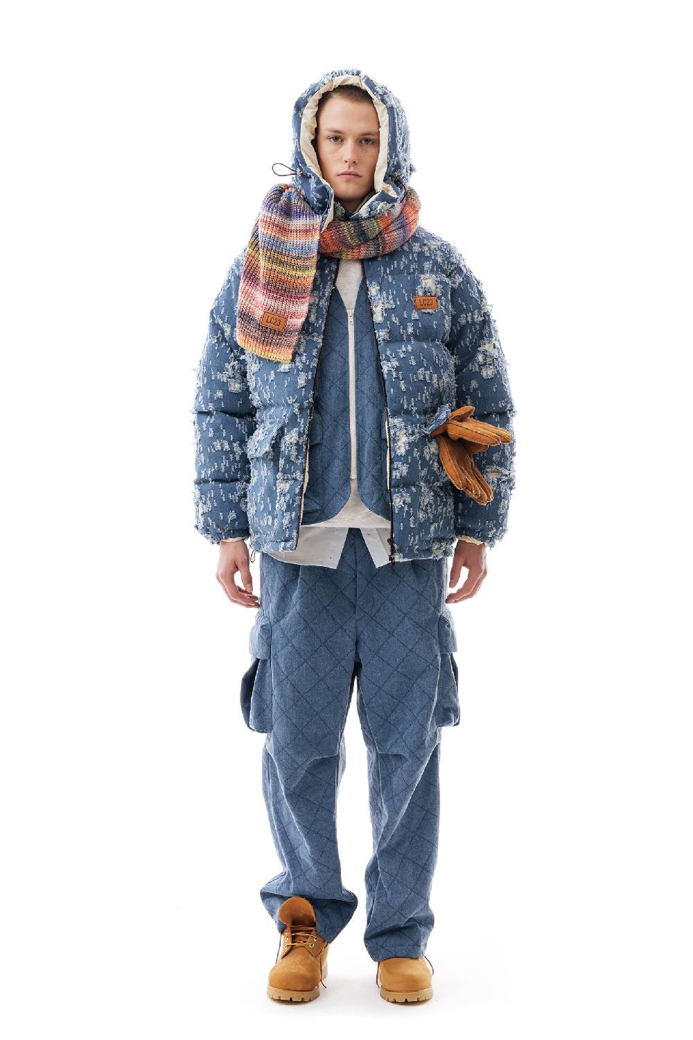 Lc23 Ripped Denim Down Jacket