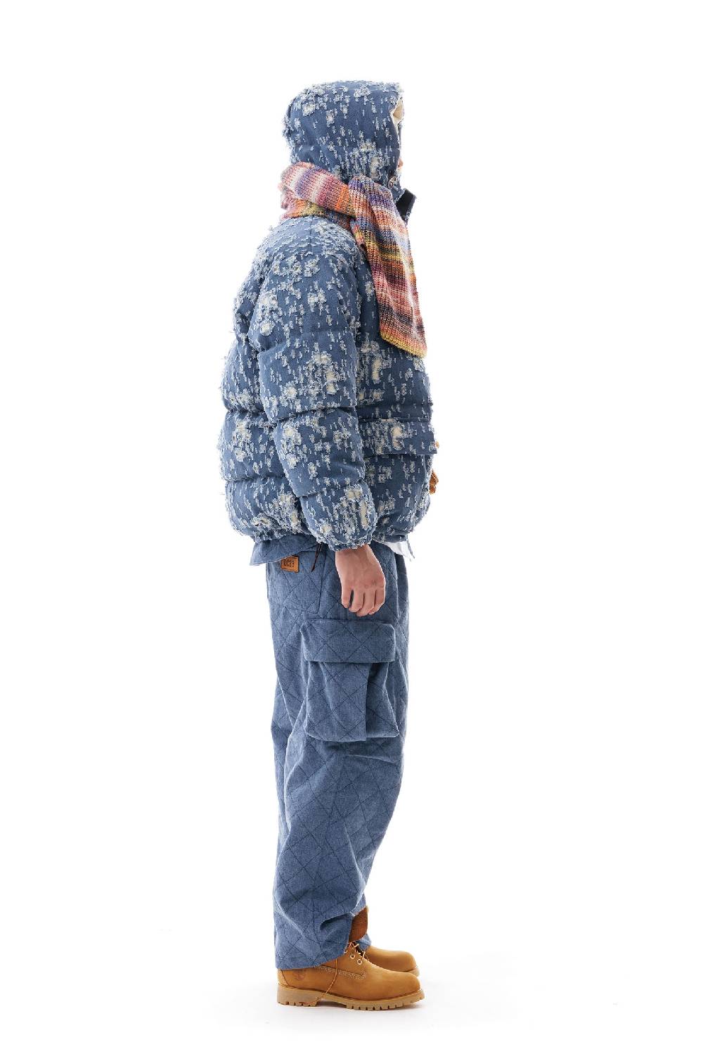 Lc23 Ripped Denim Down Jacket Offerte