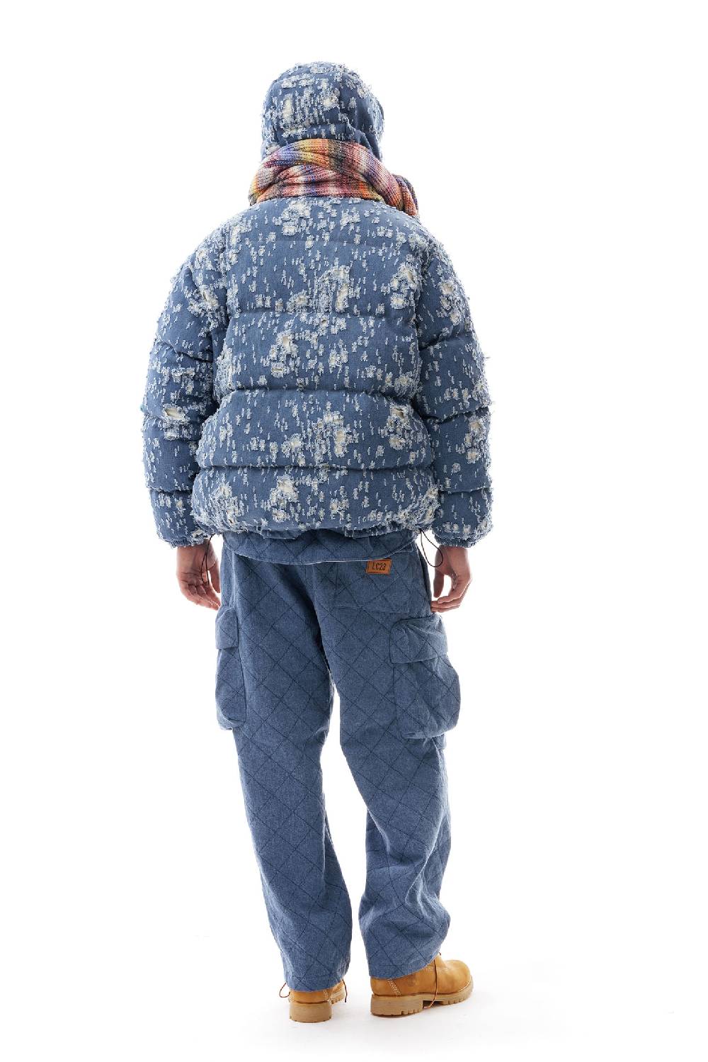 Lc23 Ripped Denim Down Jacket Offerte