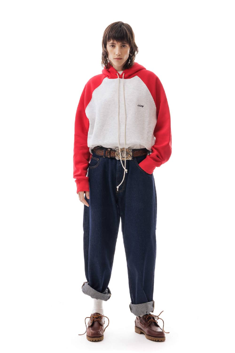 Lc23 Bicolor Hoodie Grey/Red