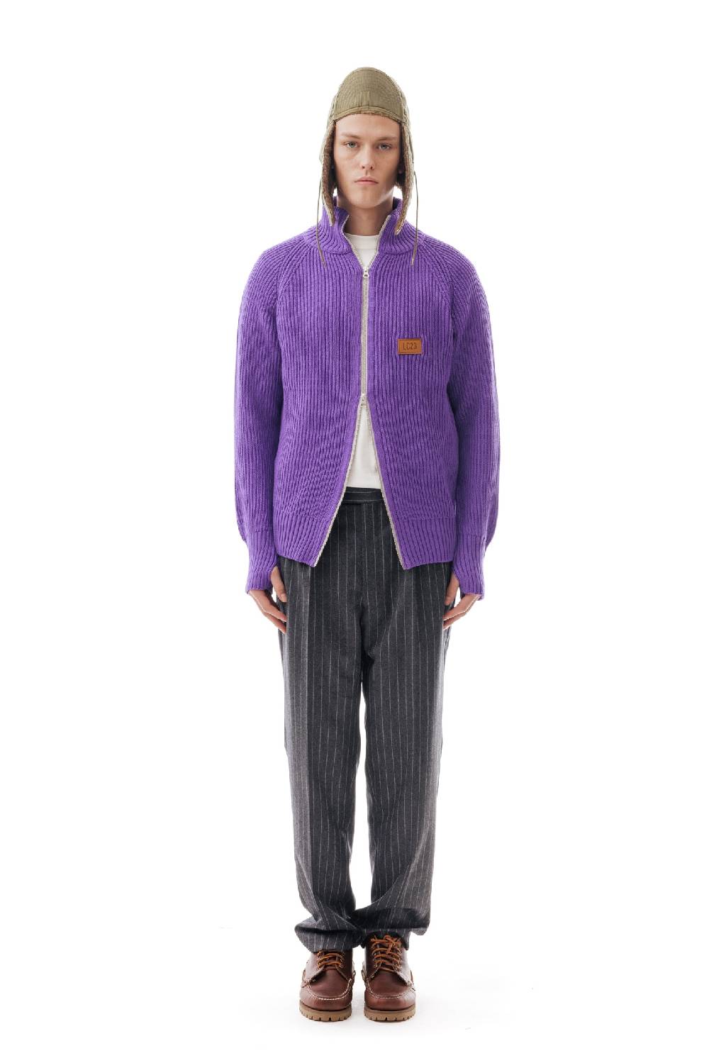 Lc23 English Knit Zip Sweater Purple