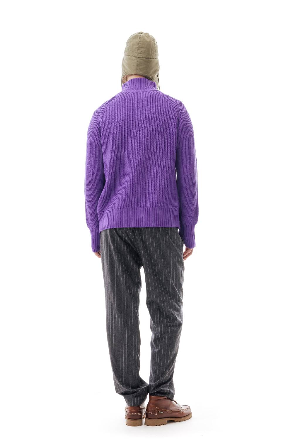 Lc23 English Knit Zip Sweater Purple Moda