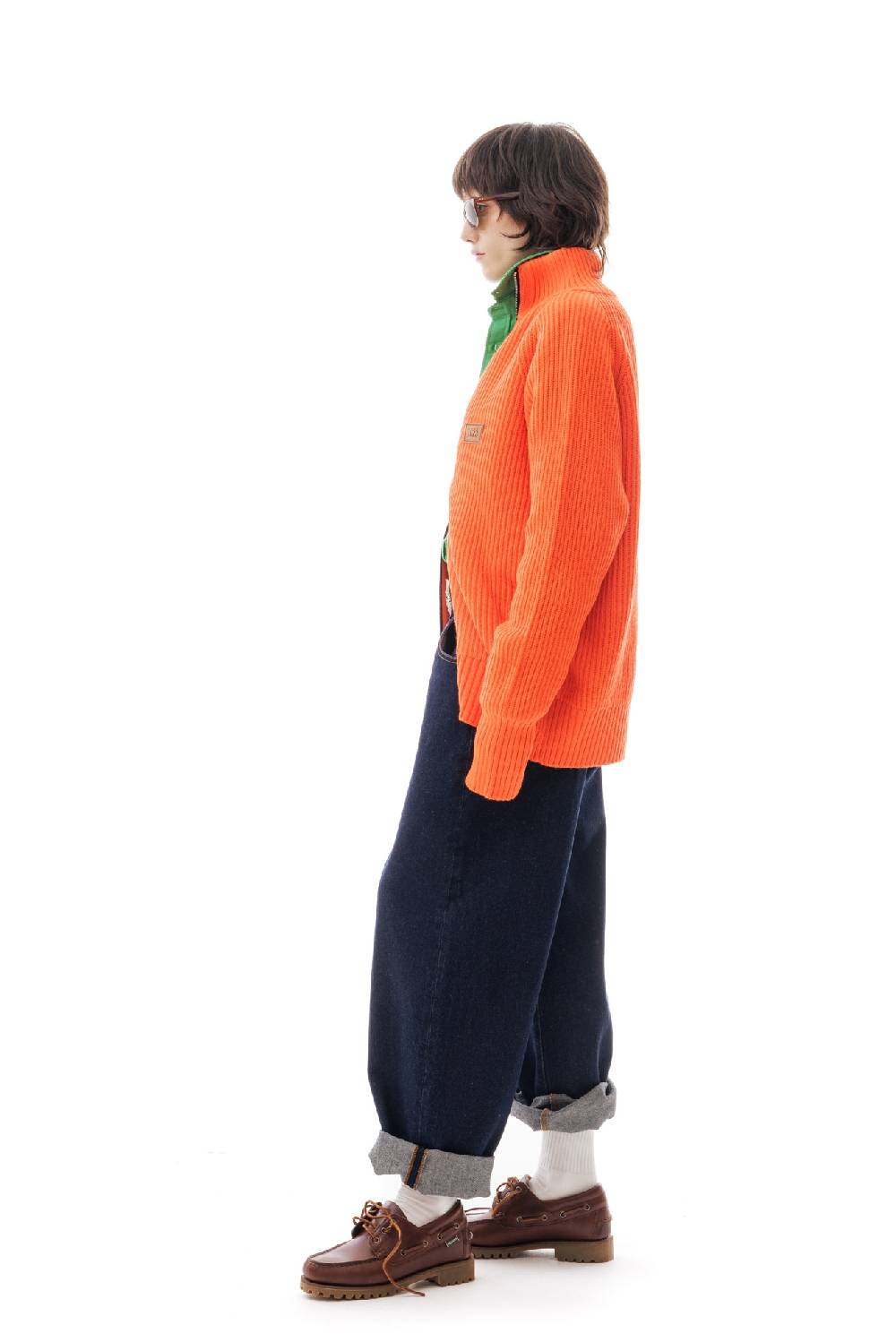 Lc23 English Knit Zip Sweater Orange Spedizione gratuita