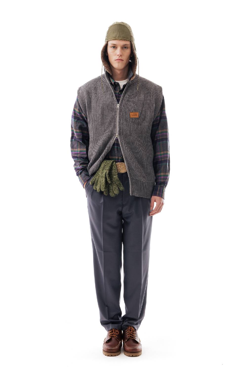 Lc23 English Knit Zip Vest Grey