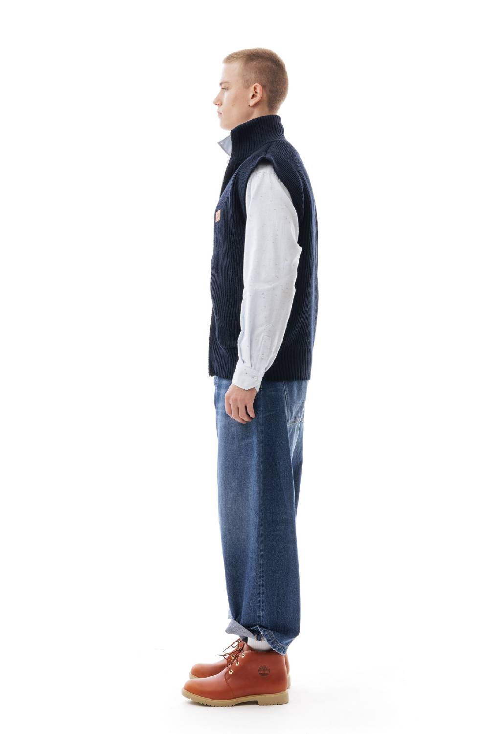 Lc23 English Knit Zip Vest Black Offerta speciale