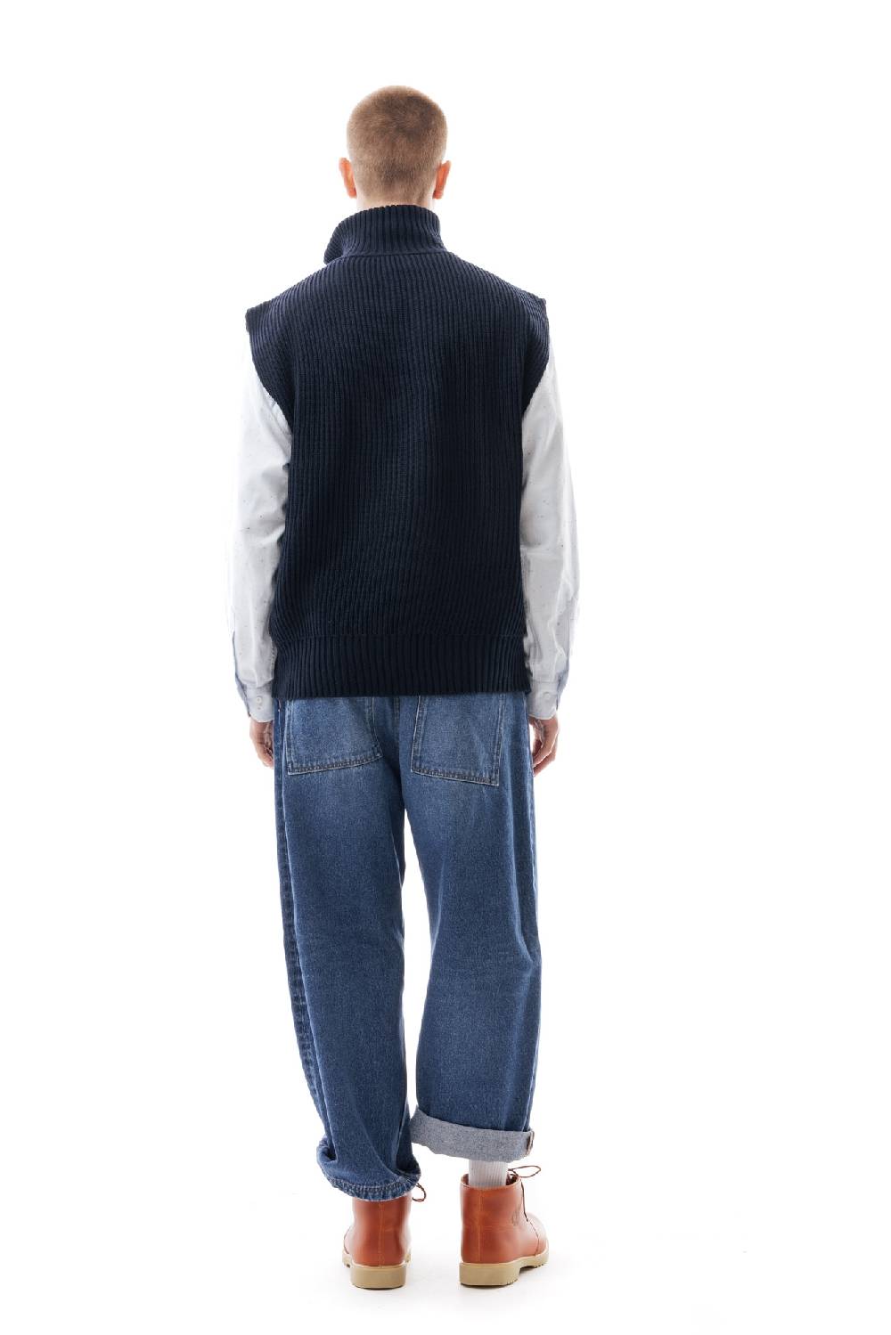 Lc23 English Knit Zip Vest Black Offerta speciale