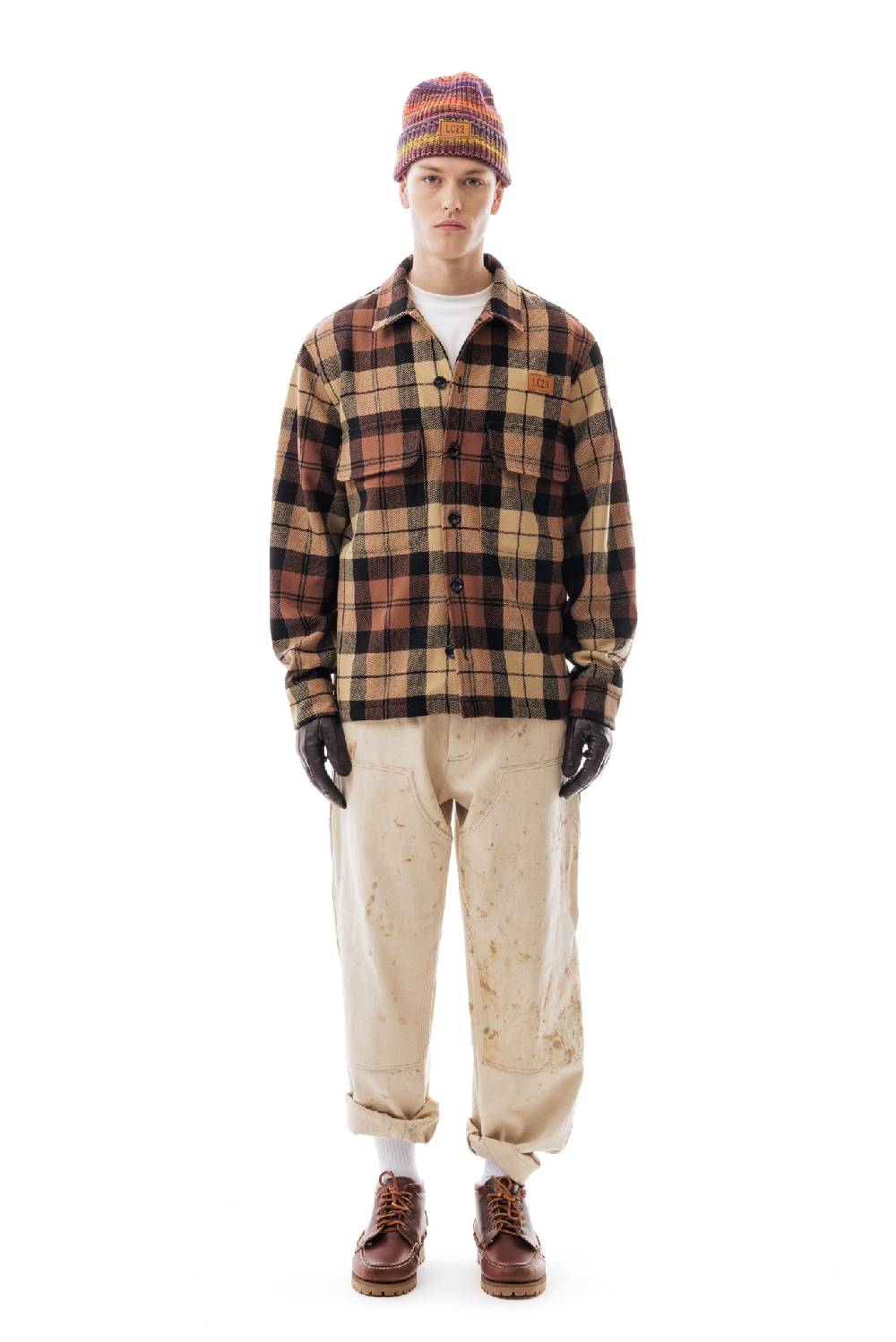 Lc23 Shetland Check Overshirt Beige/Black