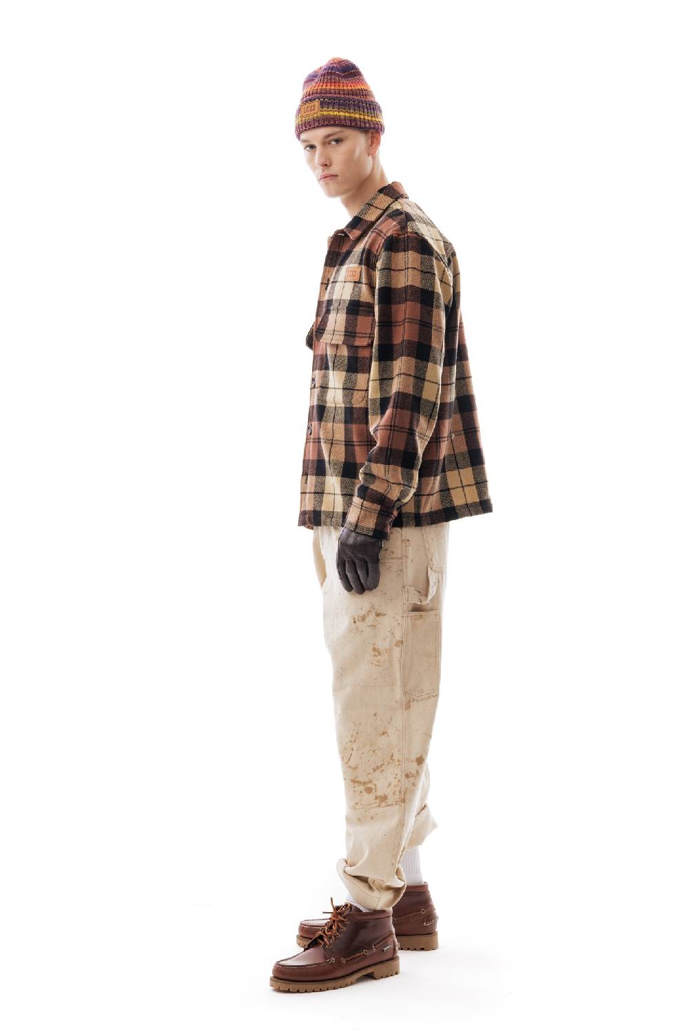 Lc23 Shetland Check Overshirt Beige/Black Shopping online