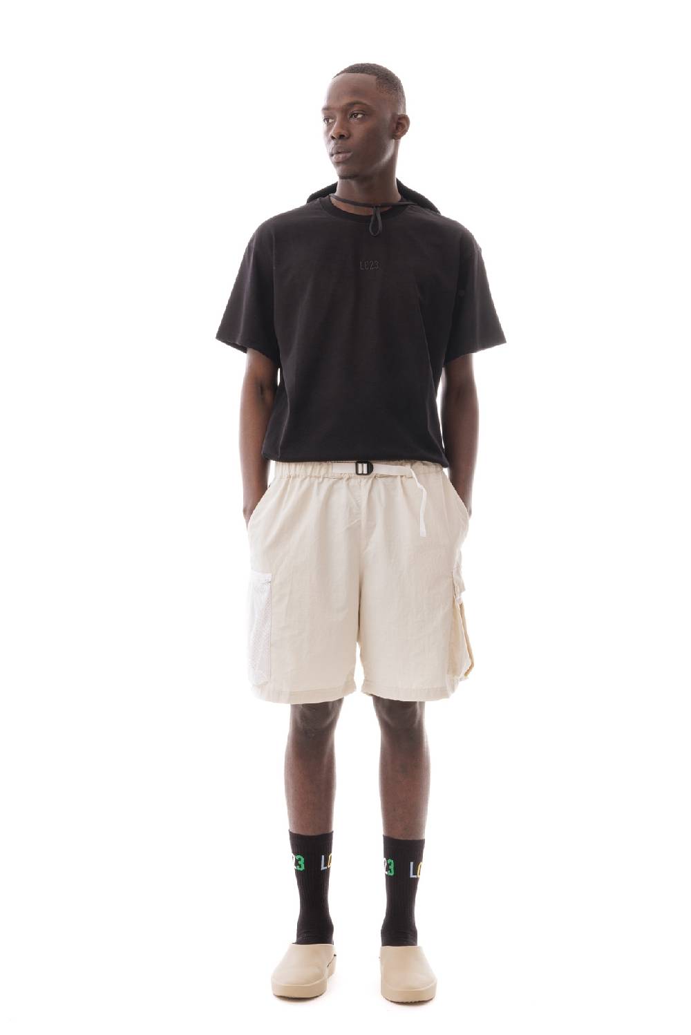 Lc23 Nylon Cargo Shorts White