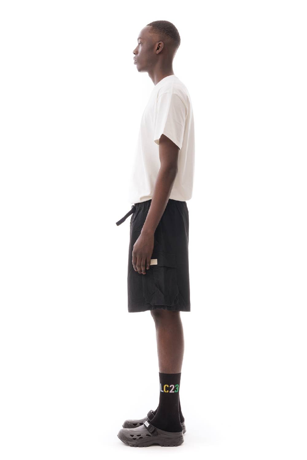 Lc23 Nylon Cargo Shorts Black Liquidazione