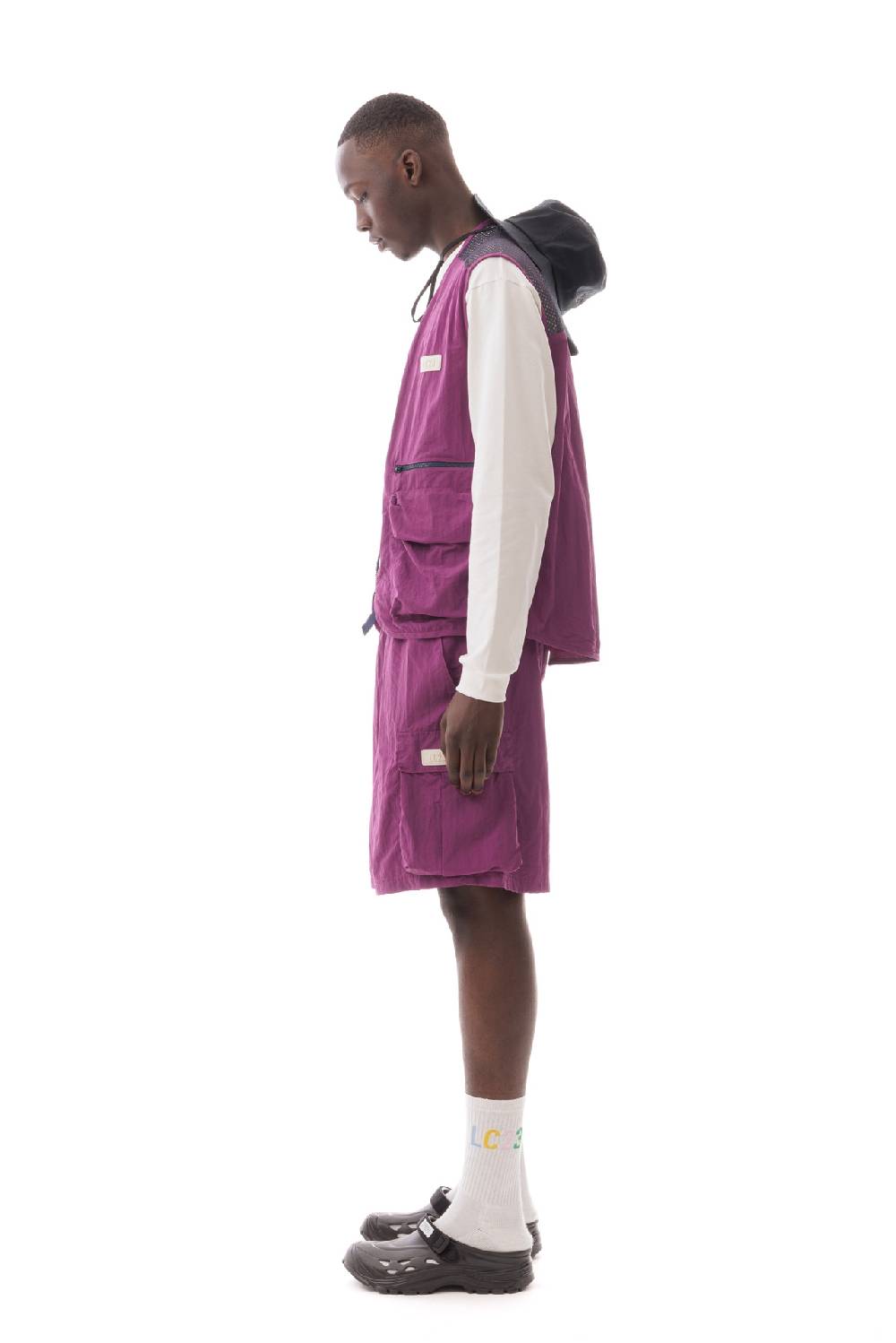 Lc23 Nylon Multipocket Vest Violet Latest stili