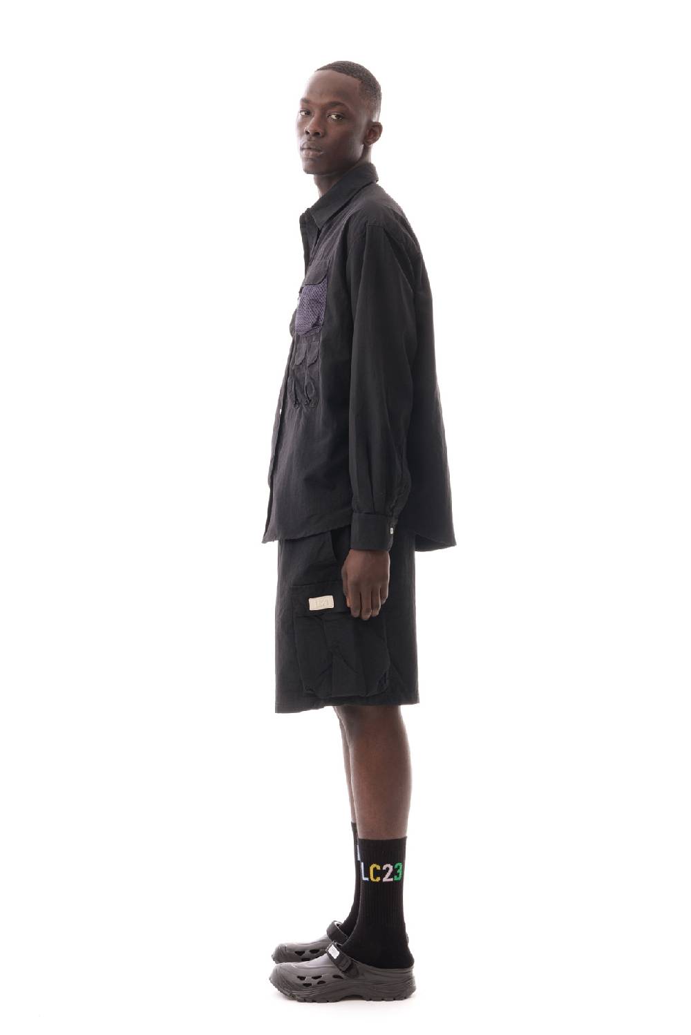 Lc23 Multipocket Nylon Shirt Black Sostegno trimestrale
