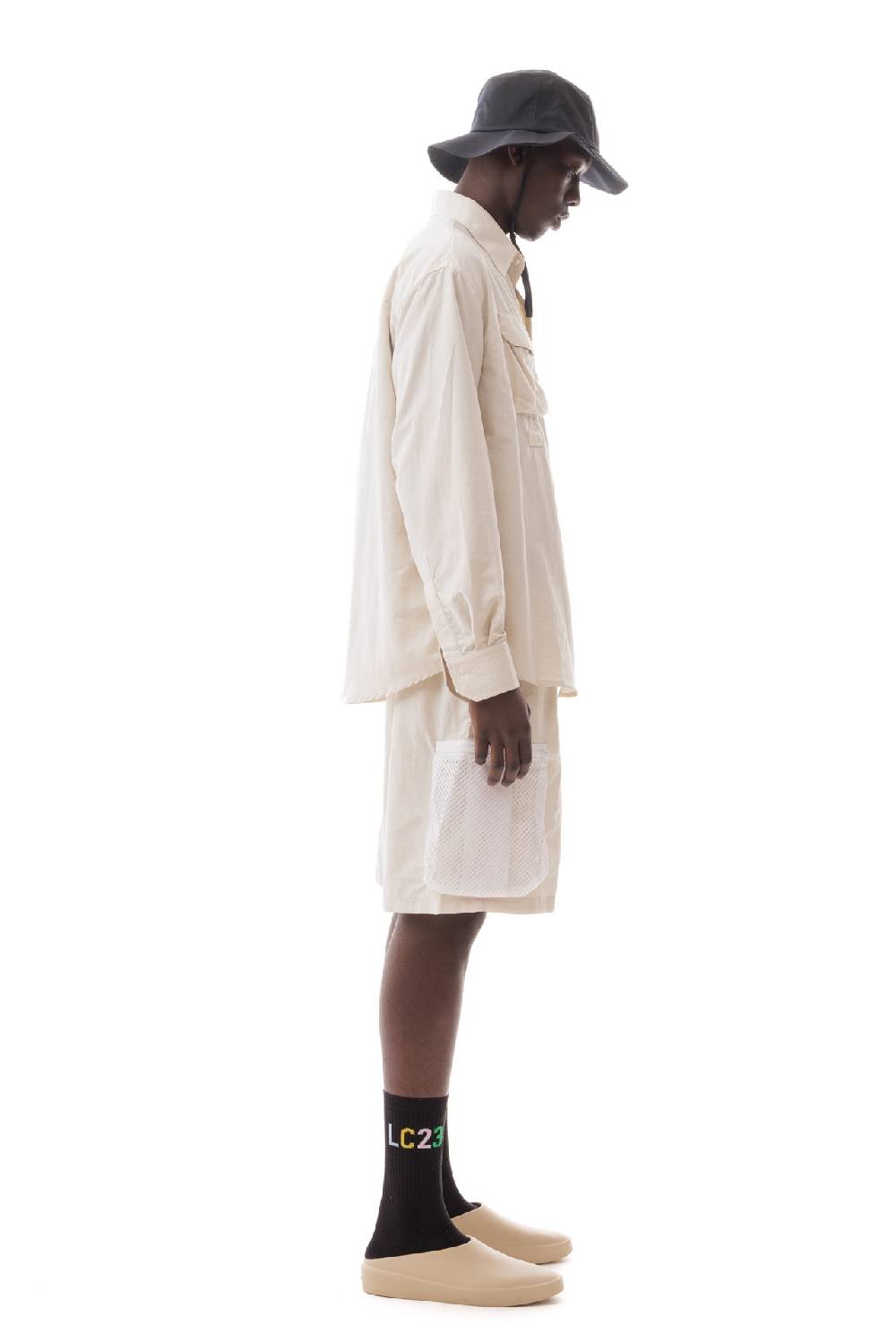 Lc23 Multipocket Nylon Shirt White Discount Store per i nuovi prodotti