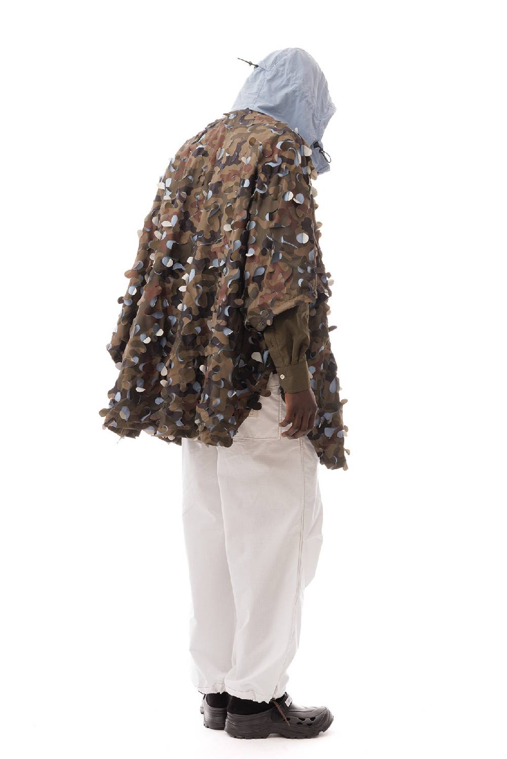 Lc23 Laserated Nylon Camo Cape Coat Officina