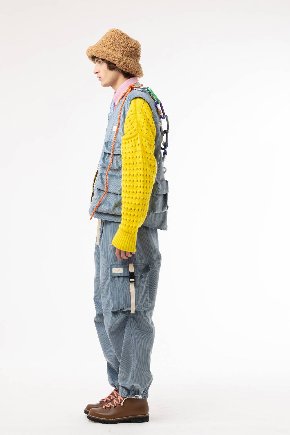 Lc23 Corduroy Cargo Pants Blue Shopping Online