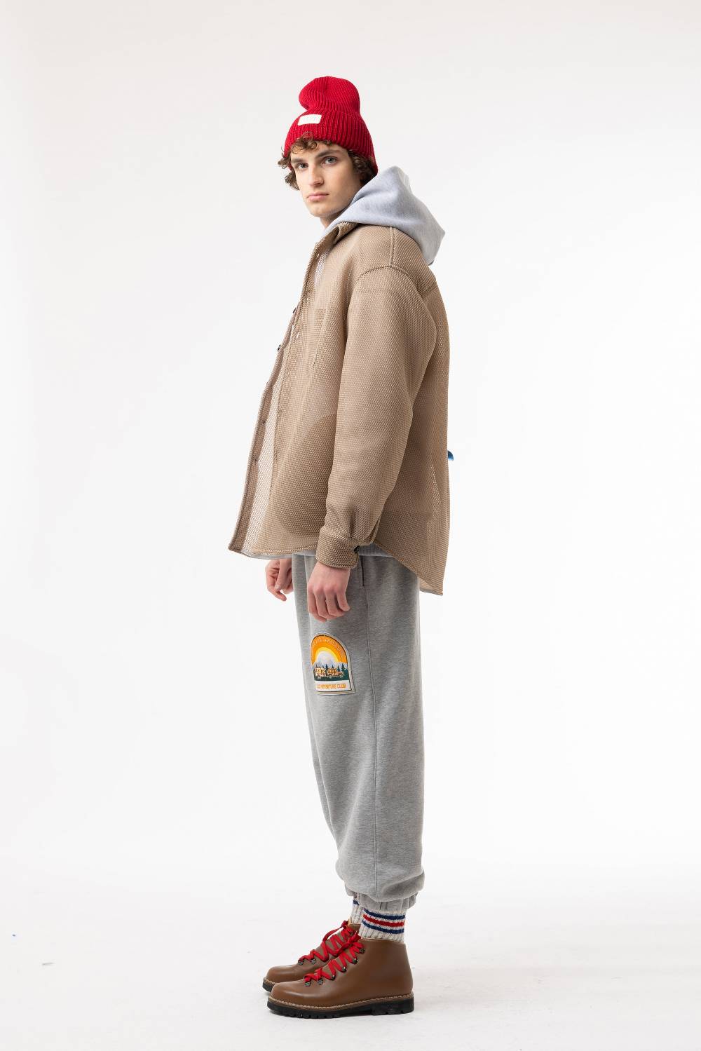 Lc23 Mesh Overshirt Camel Convenienza