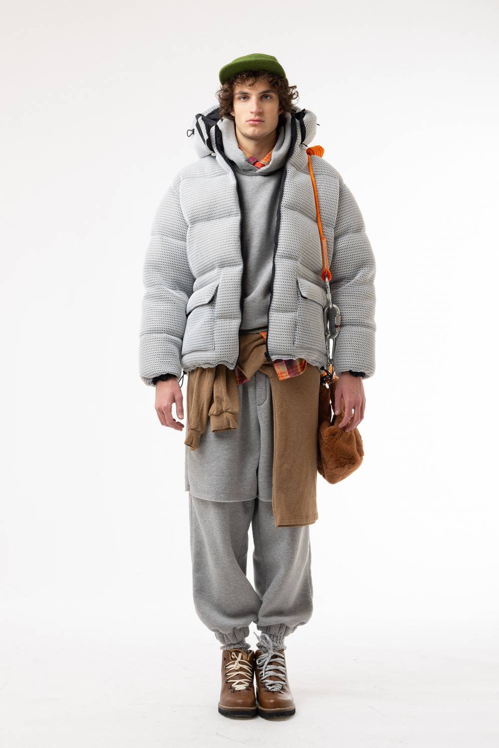 Lc23 Mesh Down Jacket Grey